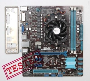 Placa madre Socket FM2 ASUS F2A55-M LK AMD con CPU de cuatro núcleos A8-5500 y enfriador - Imagen 1 de 9