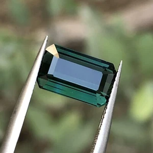 Rare Blue Green Natural Afghan Tourmaline Loose Gemstone, 2.95 Ct-Emerald Cut - Bild 1 von 10