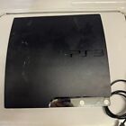 Sony PlayStation 3 Console Slim PS3 320GB Black Power Cord 2 controllers 1 game