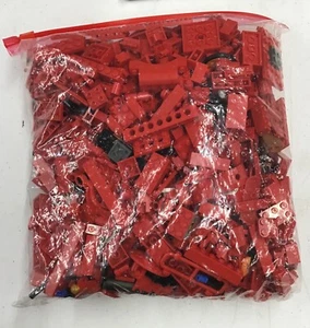 LEGO TWO POUND LOT OF RED PIECES COLOR SORTED BUILDING PARTS 2 LB MIX - Picture 1 of 3