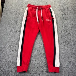 Vintage Nike Air Sweatpants Mens Medium Red Cotton Blend Stretch Tapered Fleece - Picture 1 of 10
