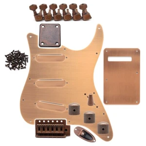 10 Piece Electric Guitar Accessories Metal DIY Accessory for FD Strat Red Copper - Picture 1 of 23