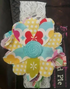 Mustard Pie Leila Flower Fruity Ivory Stretch Lace Headband Size Small - Picture 1 of 4