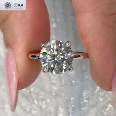 IGI F VS1 2.30Ct Round Lab Grown Diamond Engagement Ring In 14K White Gold - Image 1 of 4