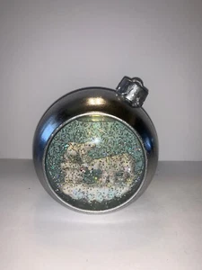 BATH & BODY WORKS Silver Ball Ornament Musical Lighted Waterglobe POLAR BEAR NWT - Picture 1 of 9