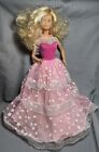 Vintage Dream Glow Barbie Doll 1985 Pink Dress/gown Earrings And Ring