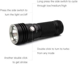 Linterna táctica ThruNite TC20 3800 lúmenes, recargable CREE XHP70B LED, CW - Imagen 1 de 6