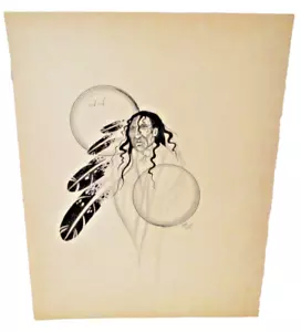 Mikk Midnite (Mike Tehee) Native American Art 14x11" (SKU# 2163) - Picture 1 of 4