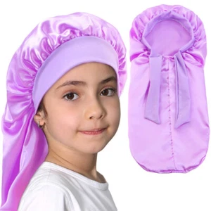 Satin Women Night Sleep Hats Head Cover Wide Band Caps Hair Care Sleeping Caps - Picture 1 of 17
