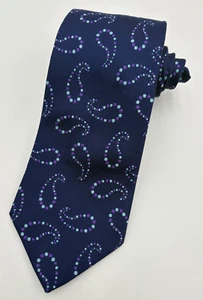 PAUL STUART Men's 100% Silk Classic Necktie REPP England Designer Purple EUC - Picture 1 of 6