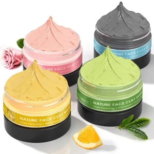 4Pcs Clay Facial Mud Mask Set Cleansing and Moisturizing - Picture 1 of 13