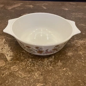 Tazón de otoño de colección Pyrex Inglaterra Woodland Country - blanco rosa marrón flores - Imagen 1 de 12