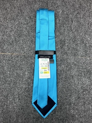 Jones New York Men’s Silk Tie Solid Aqua Blue 100% Silk New With Tags - Image 1 of 4