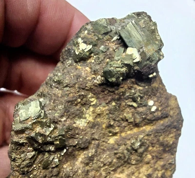 Pyrit xx Kabinettstück Glück Auf Schacht Brand Langenau FG   Erzgebirge Sachsen - Bild 1 von 3