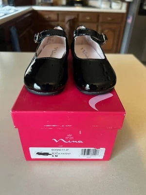 Nina Niñas Vestido Zapato 6 M Niño Pequeño Negro Charol Mary Jane Hebilla Vacaciones Nuevo Foto 1 de 4