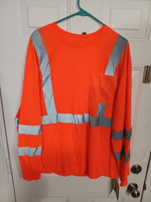 High visibility Workwear Orange long sleeve Bass Creek  t shirt men's XL  NWT - Image 1 of 4