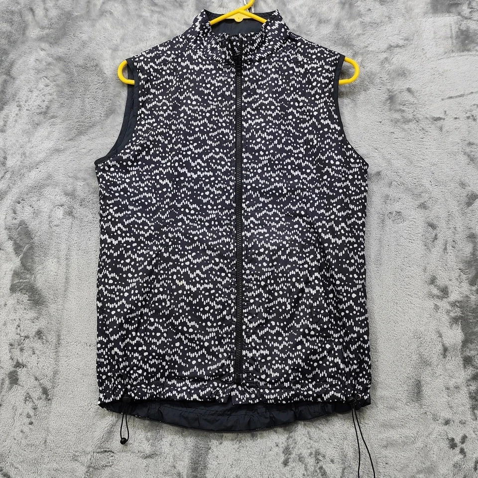 Женский двусторонний жилет Peter Millar S Цвет черный Ветер E4 Молния для гольфа пиклбола - Изображение 1 из 4