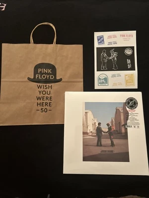 Wish You We’re Here Pink Floyd 50 Los Angeles Pop Up White Vinyl Stickers Bag