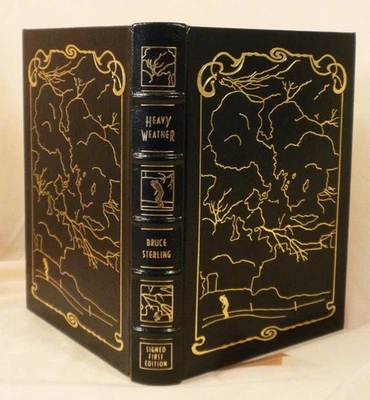 SIGNED Heavy Weather by Bruce Sterling, Easton Press First Edition, Like New - Image 1 of 4