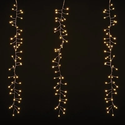 240 LED Warm White Waterfall Curtain Chaser Lights 1.2 m x 0.7 m Xmas Decoration - Image 1 of 4
