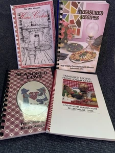 Vintage Church Community Spiral Bound Cookbooks Assorted Lot of 4 Recipe Book - Picture 1 of 20