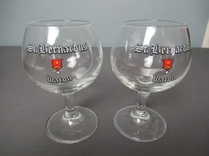 Pair of St. Bernardous Vintage Waton Glasses - Belgiun Ale 15 cl Cap - h5 RB/VH - Picture 1 of 7