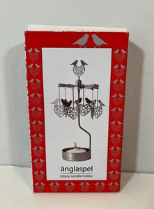 Winkel Drehkerzenhalter Metall Herzen und Vögel Schweden Neu in OVP - Bild 1 von 10