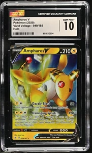 AMPHAROS V 049/185 - POKEMON TCG HOLO VIVID VOLTAGE 2020 CGC 10 - Picture 1 of 2