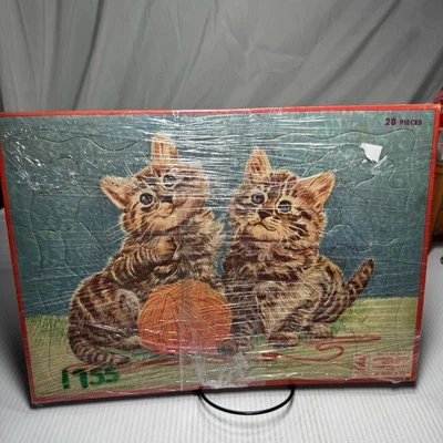 Rompecabezas vintage 1955 gatitos e hilo Milton Bradley excelente estado Foto 1 de 2