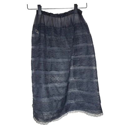 Falda De Colección Años 50 60 Van Raalte Media Sin Mangas Malla Transparente Floral Encaje Negra XS Pequeña Foto 1 de 4