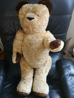 Ours ancien en paille hauteur 85 cms Teddy bear ?  très bon état et propre - Photo 1/4