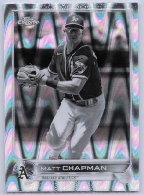 2022 TOPPS CHROME SONIC EDITION REFRACTOR BLACK/WHITE RAYWAVE #168 MATT CHAPMAN - Image 1 of 2