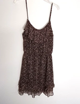 BUFFALO David Bitton Sundress Black / Purple Floral Print Sundress ~ Size Large - Image 1 of 4