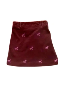 Girls Hartstrings Brown Velour Horse Theme Equestrian Saddle Skirt Size 5 - Image 1 of 4