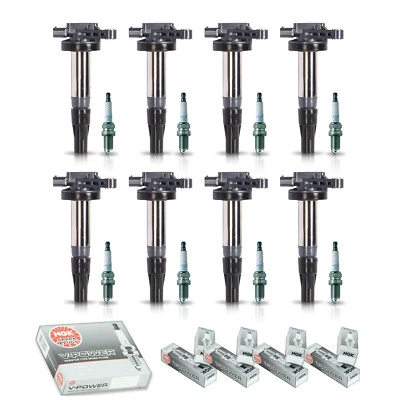 8pcs Ignition Coil & 8pcs NGK Spark Plug for 2003-2004 Jaguar XKR V8 4.2L UF519 - Image 1 of 4