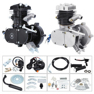 50cc 2-Takt Motor Motorset Fahrrad Benzin Hilfsmotor Silber Schwarz Engine Kit