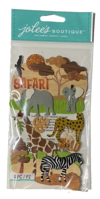 Safari~Elephant~Giraffe Dimension Scrapbook Sticker Embellish ~Jolee's Boutique - Image 1 of 2