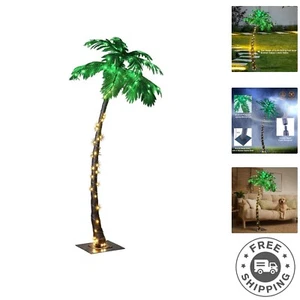 Exquisite 7-Foot Palm Tree with 96 LED Lights - Perfect for Parties & Christmas - Picture 1 of 12