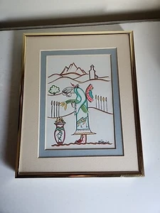 Original pen and ink Indigenous woman Harvest Time Papoose Signed Matthews "93" - Picture 1 of 6