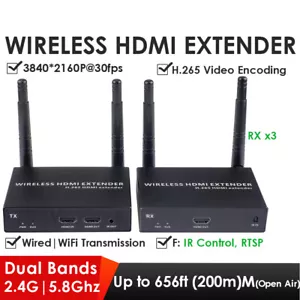 4K 30FPS Wireless HDMI Sender Empfänger Kits H.265 1x TX 3x RX 2,4G 5,8 GHz - Bild 1 von 6