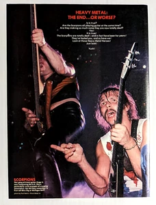 PÓSTER PINUP DE PÁGINA COMPLETA DE SCORPIONS / RUDOLF SCHENKER & FRANCIS EN VIVO / REVISTA - Imagen 1 de 1
