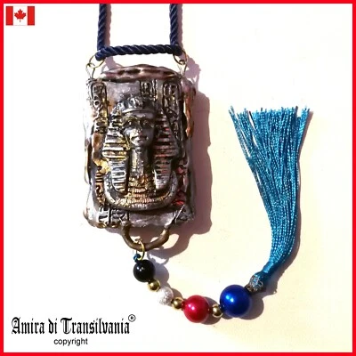 egyptian pharaoh ethnic jewelry talisman amulet necklace pendant antique vintage — 第 1/4 张图片