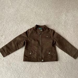 BABY GAP GIRLS SUEDECLOTH ZIP FRONT JACKET, 5, BROWN, THREE POCKETS, NICE - Picture 1 of 4