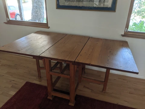 Swedish drop leaf table with gate leg, early 1800's Cover