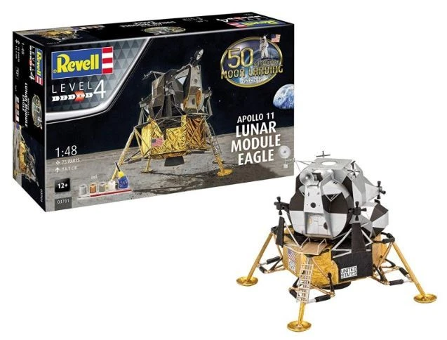 Revell APOLLO 11 LEM LUNAR MODULE EAGLE (50 YEARS MOON LANDING) KIT 1:48 - Immagine 1 di 1