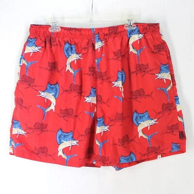 Bañador Pantalones Cortos Jantzen Para Hombre XXL Rojo Azul Estampado Pez Espada Malla Forrado Bolsillos  Foto 1 de 4