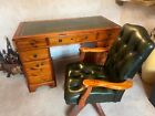 ducal pine desk and leather chair