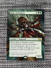 Bane of Progress MTG Magic Commander Collection Green Hand Painted Altered Art v