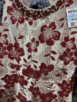 Rare Editions Red  Silver Gold Christmas Holiday Wedding Dress Girls Size 10 - Image 1 of 4