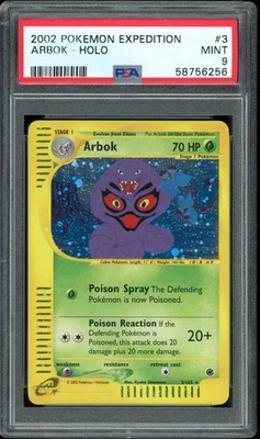 Pokemon PSA 9 MINT Arbok 3/165 Expedition Holo Rare 2002 - Image 1 of 4